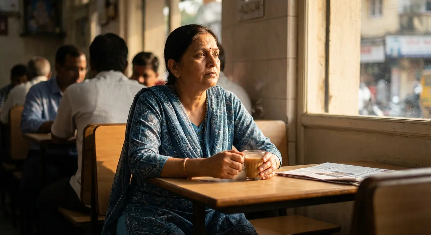 Gujarati Hindu singles on a coffee date — dating challenges illustration