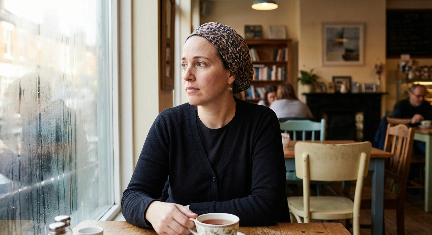 Orthodox Jewish singles on a coffee date — dating challenges illustration