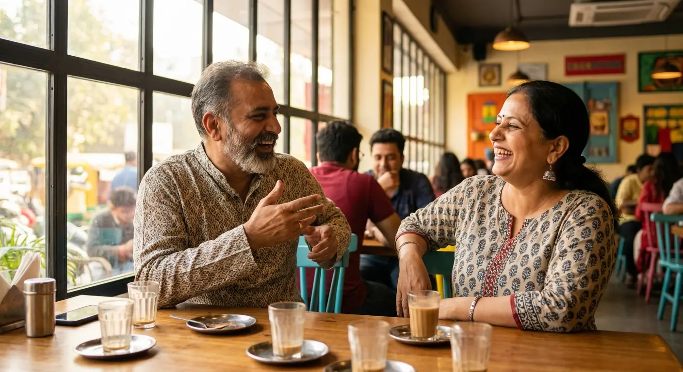 Punjabi Hindu singles on a coffee date — success stories illustration